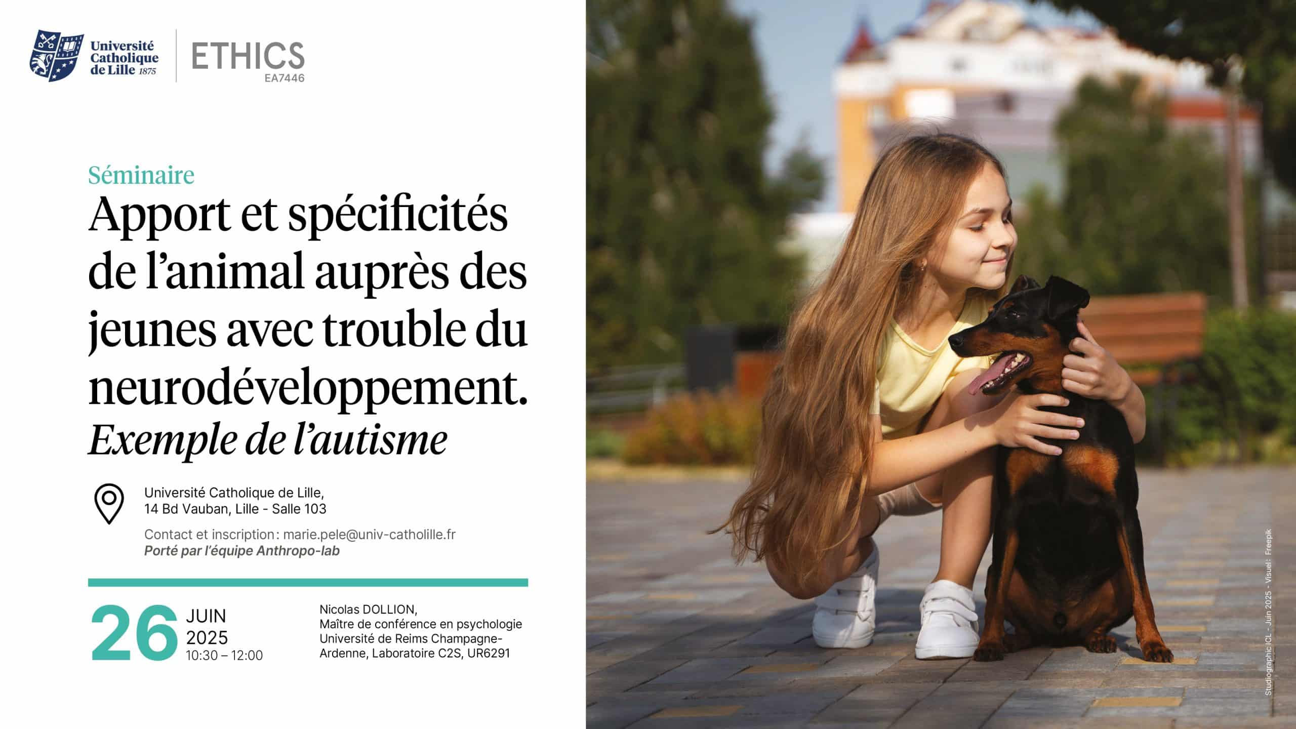 [Séminaire Anthropo-Lab] Apport et spécificités de l’animal auprès des jeunes avec trouble du neurodéveloppement. Exemple de l’autisme