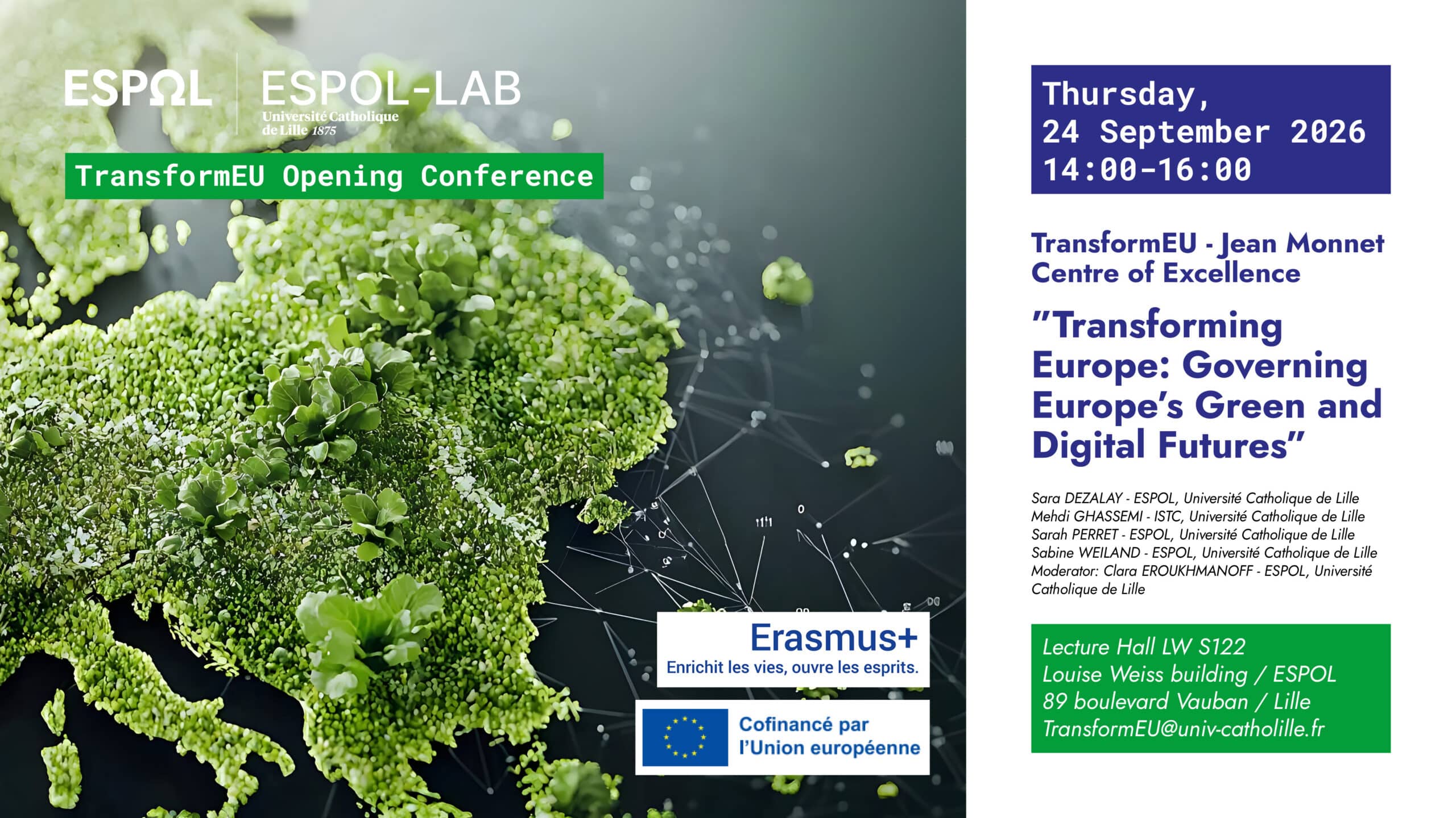 Conférence d’ouverture TRANSFORMEU – “Transforming Europe: Governing Europe’s Green and Digital Futures” ESPOL-LAB