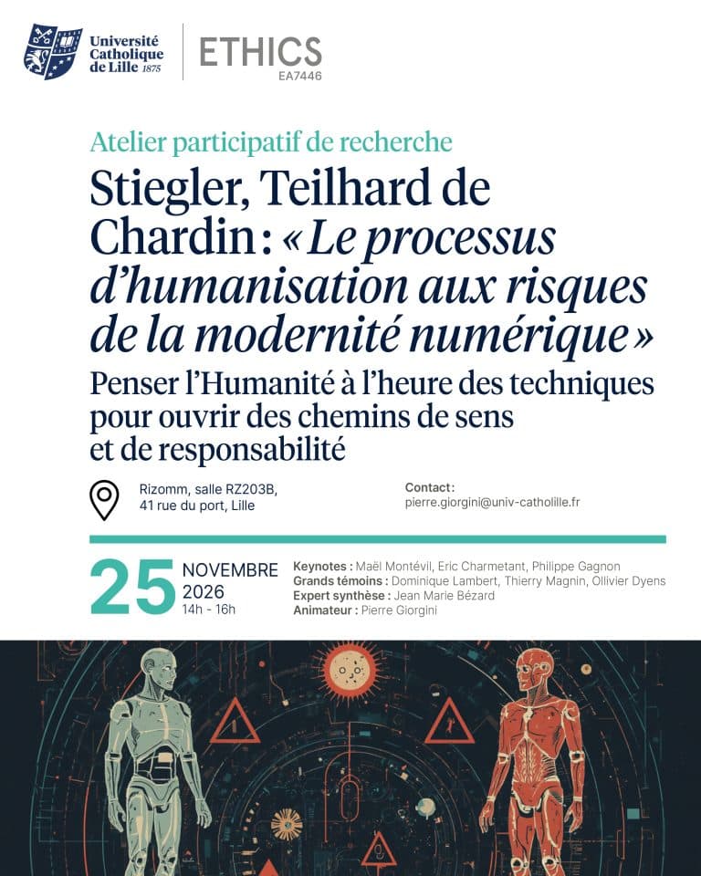 Atelier participatif de recherche « Stiegler, Teilhard de Chardin : Le processus d’humanisation aux risques de la modernité numérique »