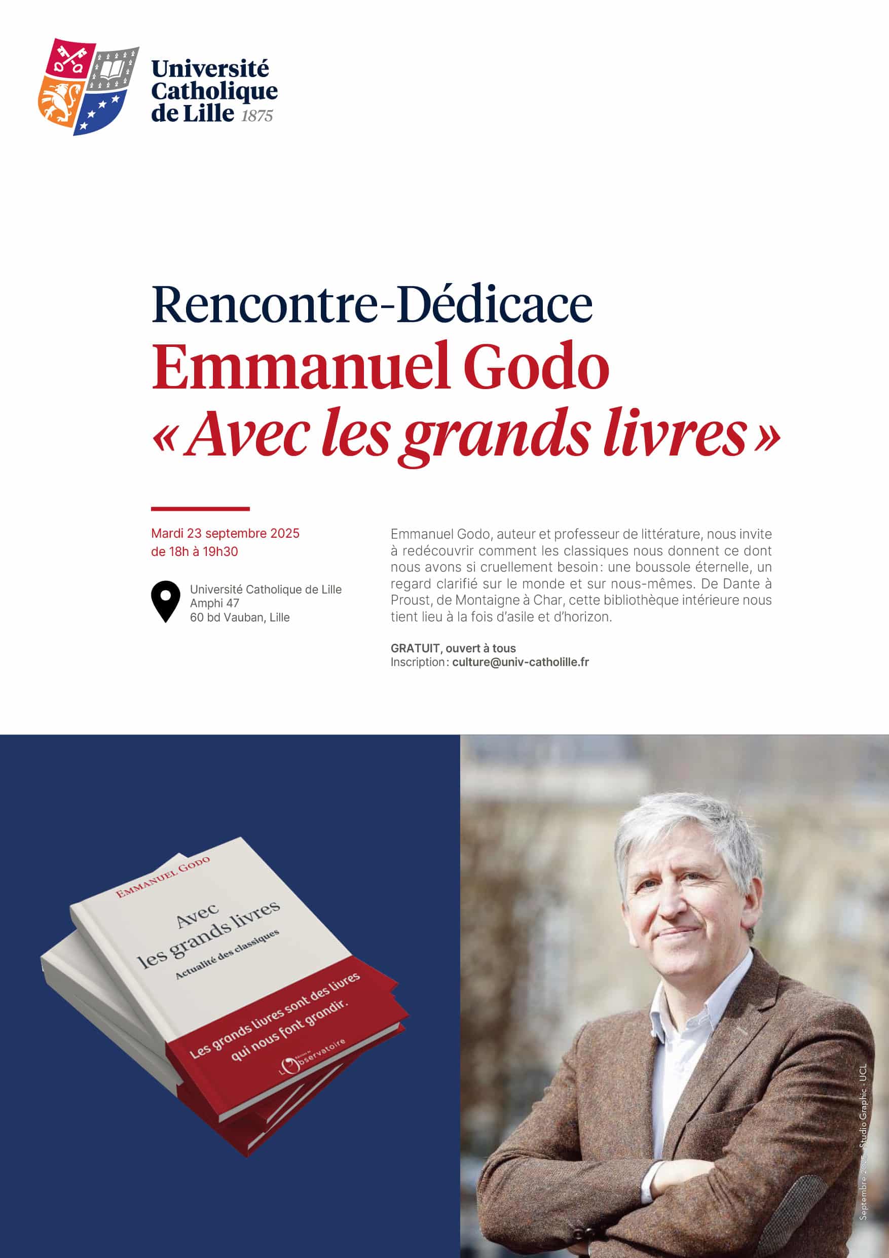 Rencontre Dédicace avec Emmanuel Godo “Avec les grands livres” 