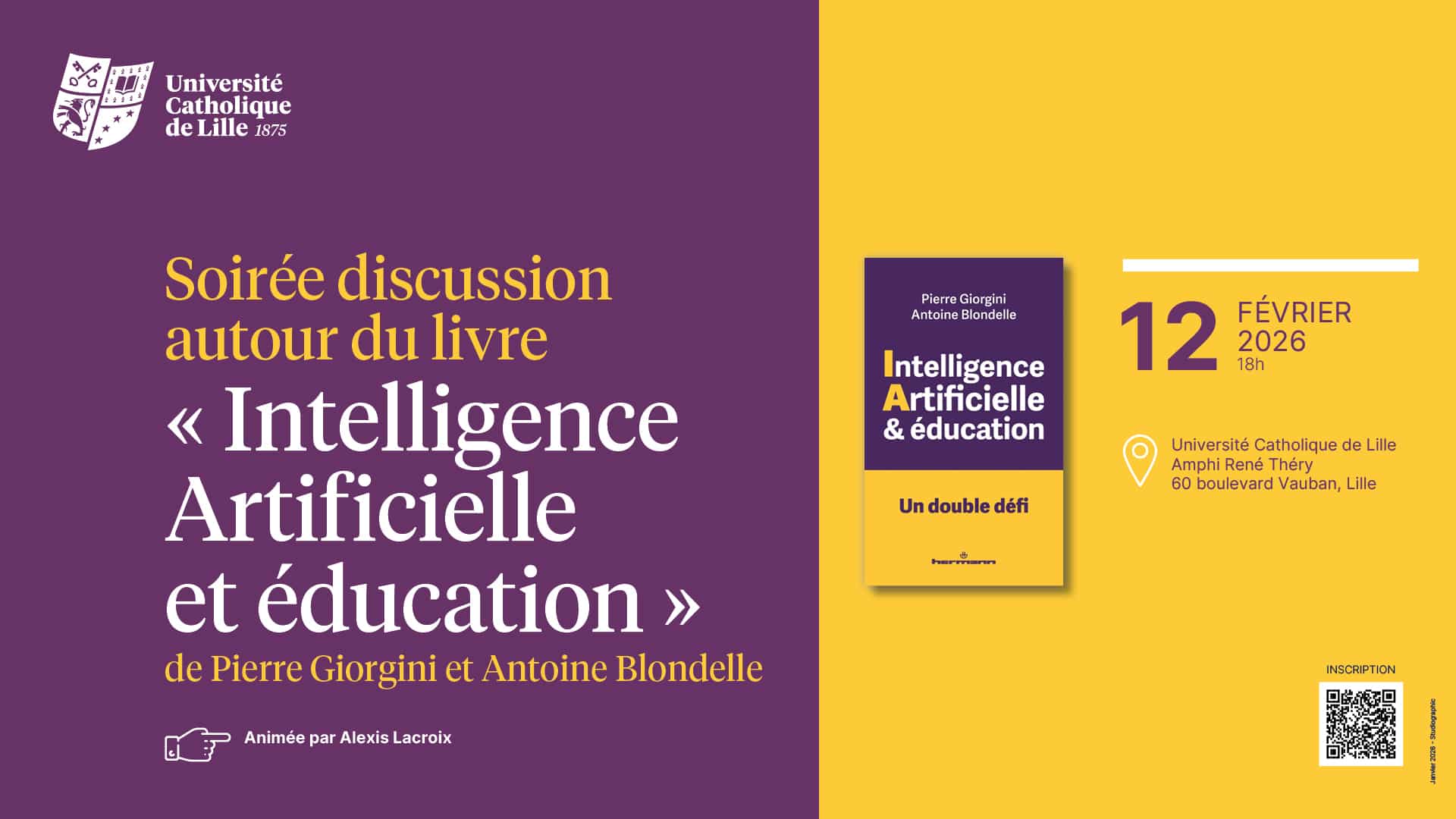 Soirée discussion autour du livre « Intelligence Artificielle et éducation » de Pierre Giorgini et Antoine Blondelle 