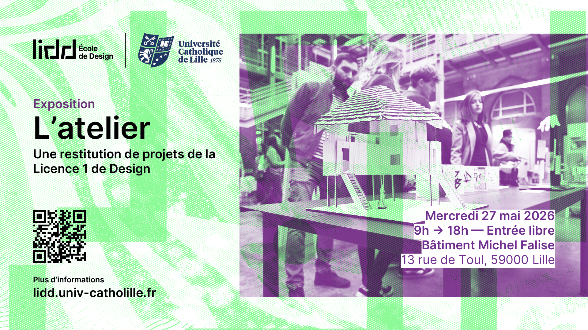 L&rsquo;atelier : une exposition de projets de la Licence 1 de Design