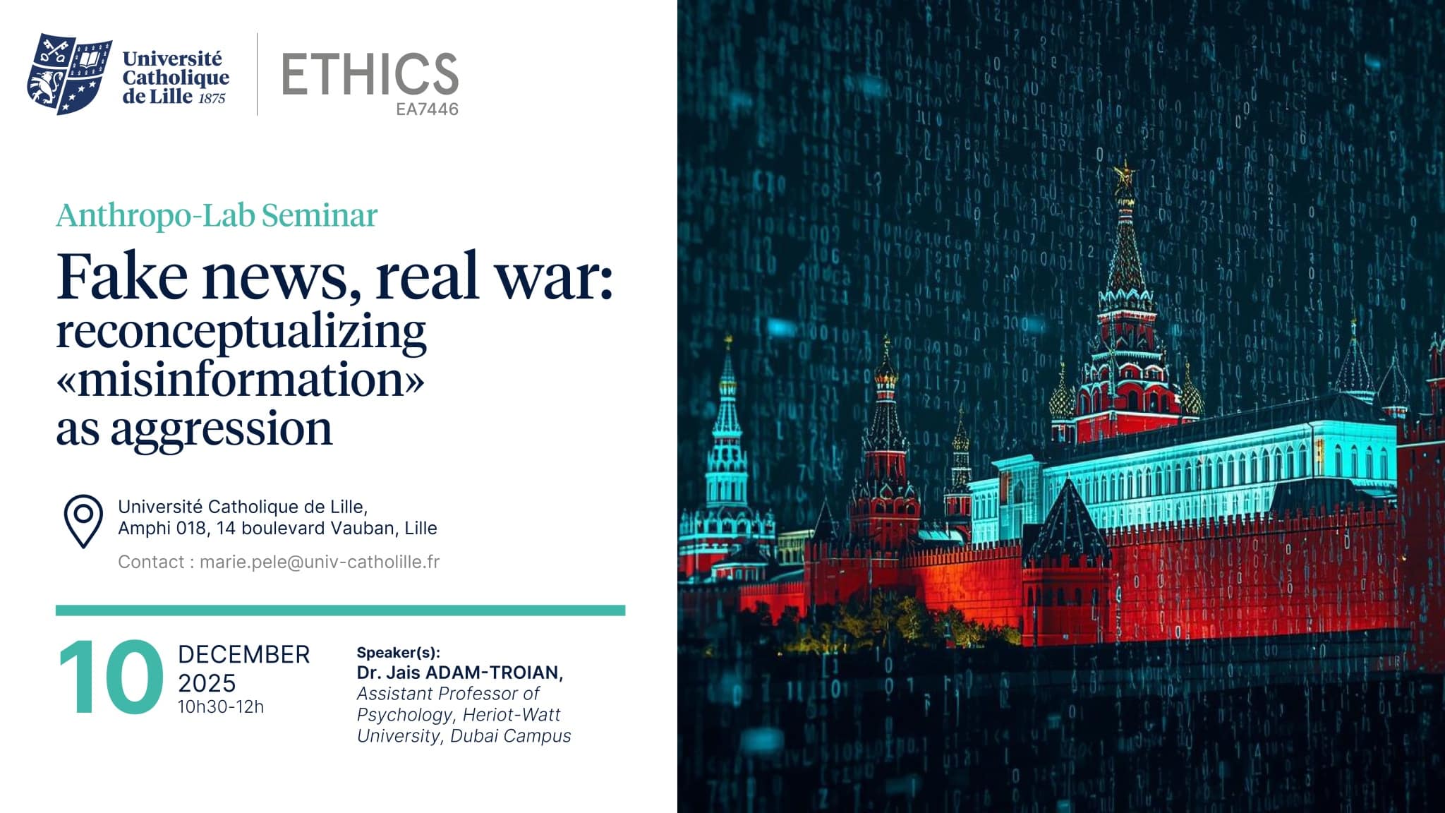 Anthropo-Lab Seminar « Fake news, real war: reconceptualizing «misinformation» as aggression »