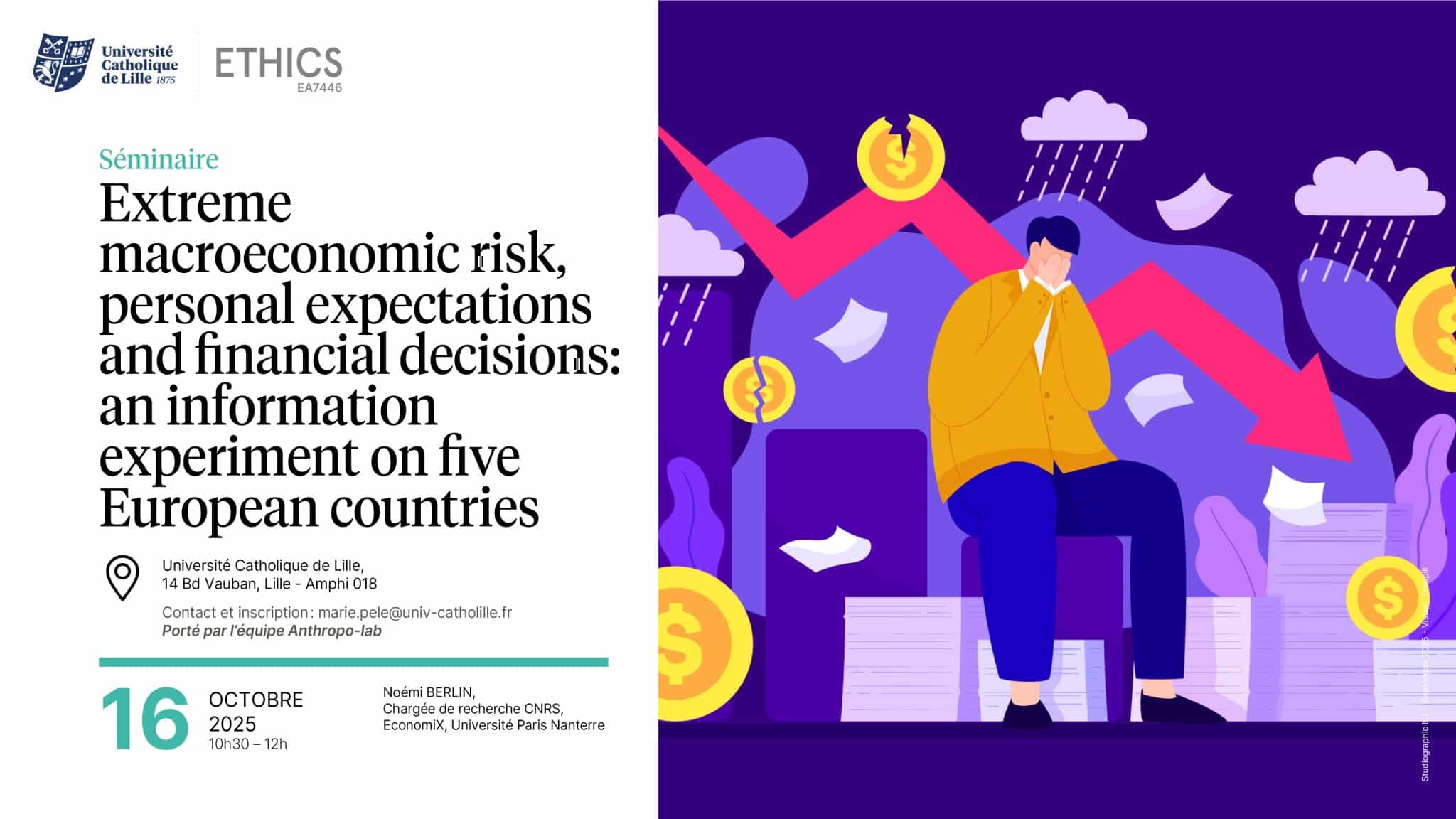 Anthropo-Lab seminar « Extreme macroeconomic risk, personal expectations and financial decisions: an information experiment on five European countries »